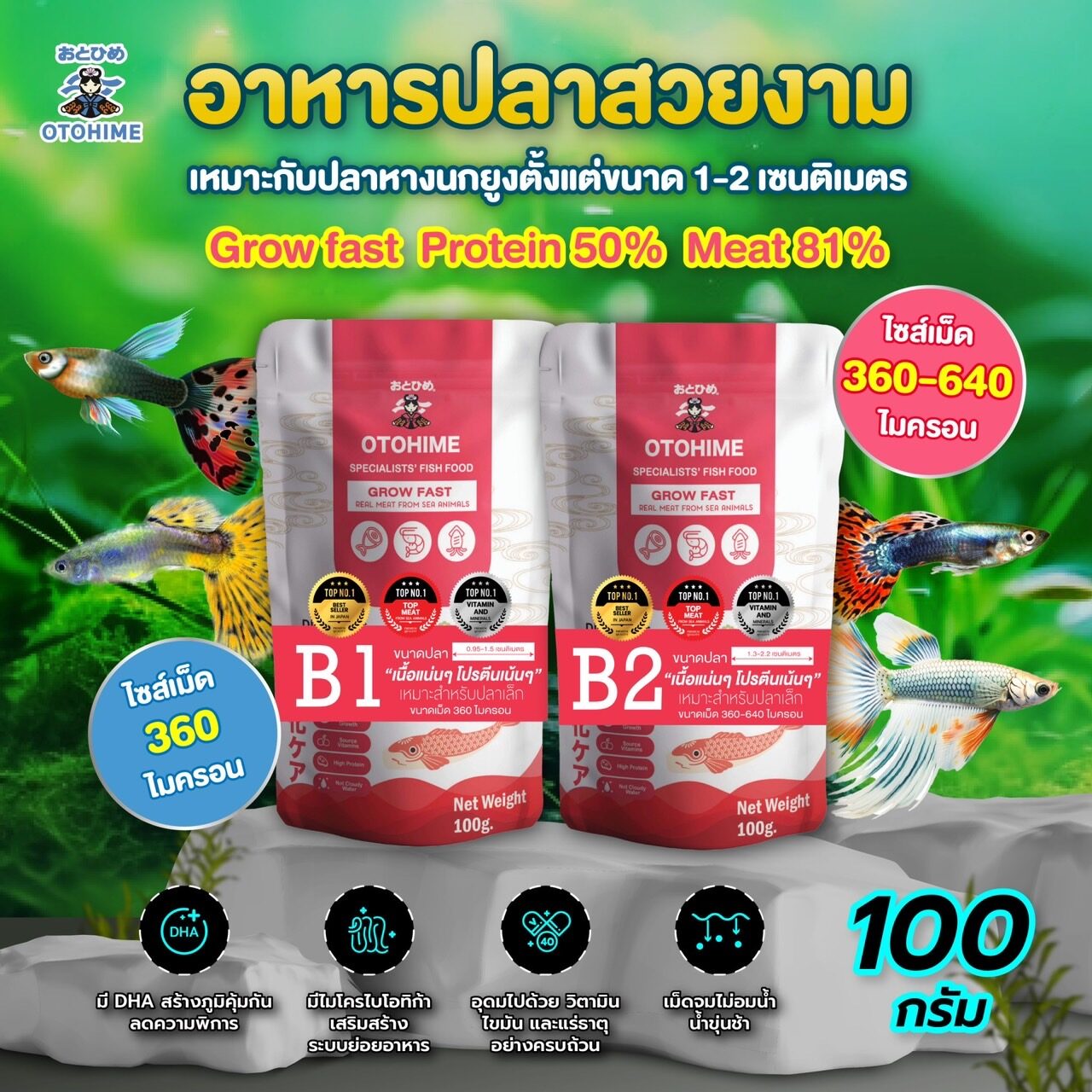 OTOHIME อาหารปลาหางนกยูง